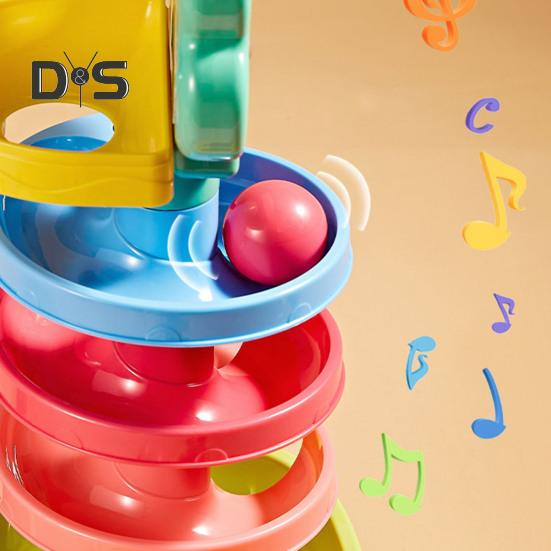 Kids Ball Shoot Track Toy with Scoreboard Balls Hammer Ball Electric Press Launcher with Rolling Ball Slide Educational Toddlers Boys Girls Ball
