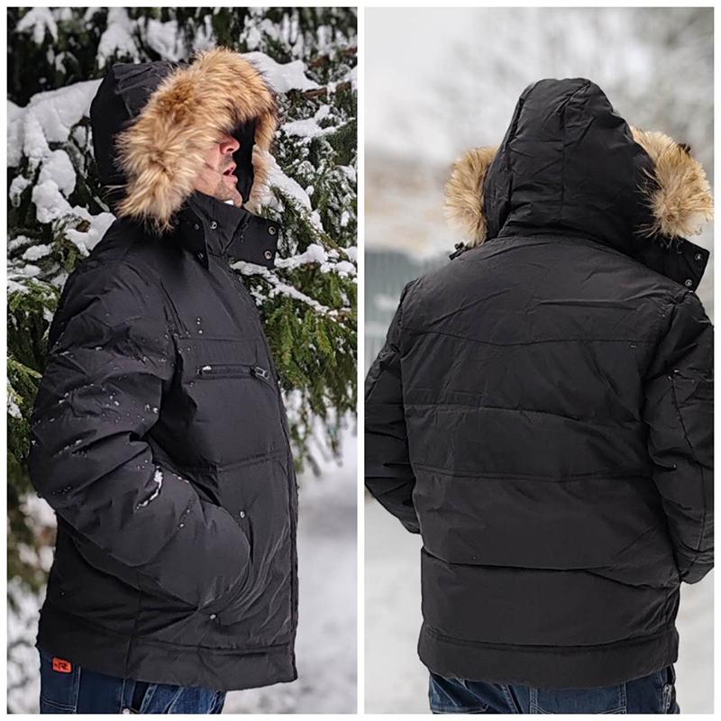 Erkekler Aşağı Ceket Kış Sıcak Aşağı Palto 80% Beyaz Ördek Aşağı Gerçek Rakun Kürk Kış Erkek Mont Siyah