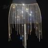Adjustable Waist Chain for Parties Rhinestone Tassel Women, Sparkly Sexy Belly Dance Body Skirt-Style Hip Accessory, Elastic Belt Stage Performance