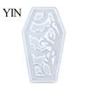 Lampshade Silicone Mold Halloween Coffins Mold, DIY Hollow Ghost Spider Bat Theme Molds Crafts Gypsum Cement Epoxy Resin Casting Food Grade