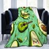Cute Avocado Pattern Throw Blanket Home Decor Cozy Lap Throw For Sofa Couch Green Print Seasonal Fall Spring Gift Idea