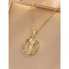 Fashionable and Simple Copper-inlaid Micro-color Virgin Mary Pendant Necklace for Women