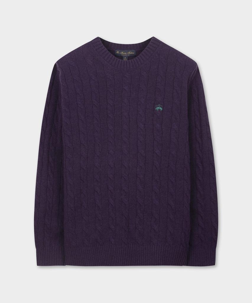 BROOKS BROTHERS Wool Cable Sweater (Violet) (Bbwrmbf401)