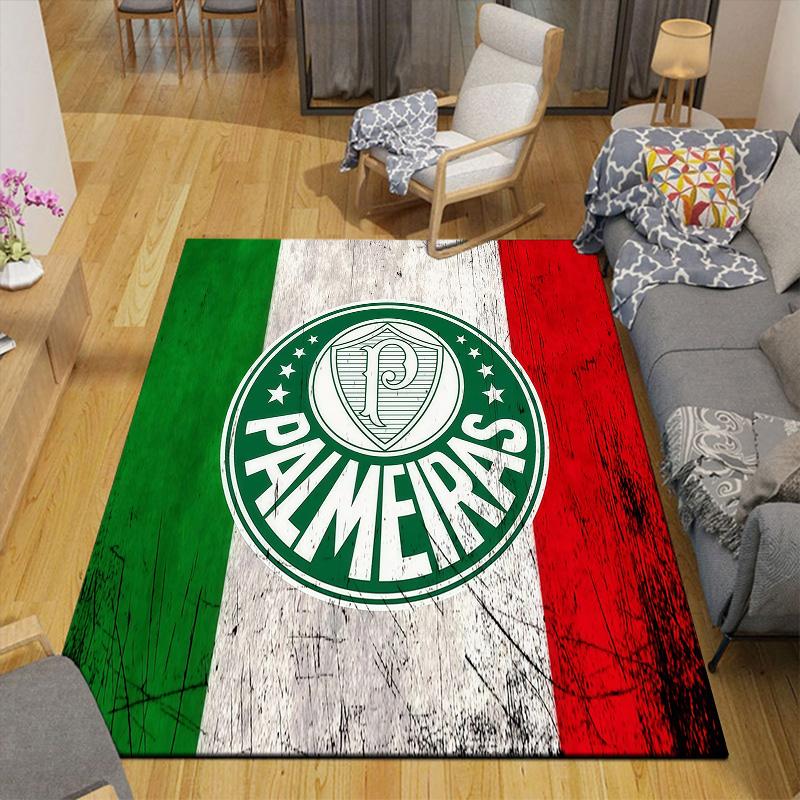 SE Palmeiras Flannel Pattern Square Carpet,Area Rug,Carpet Rug for Living Room Bedroom Sofa Playroom Decor,Non-slip Floor Mat