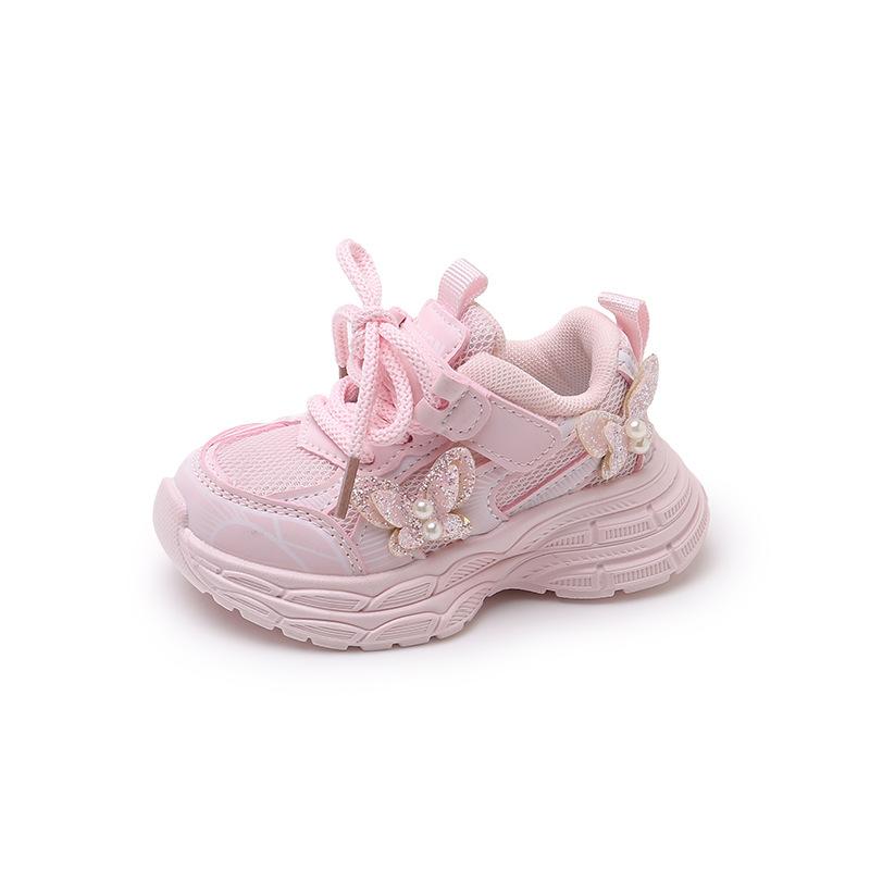 

Girls mesh flower sneakers 2025 spring and autumn new soft-soled girls dad shoes breathable and lightweight casual shoes 25 yards inner length 15cm