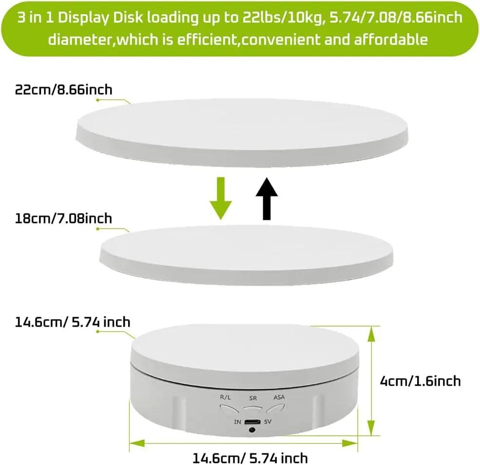 Remote Control Motorized Rotating Display Stand - 360° Electric Rotating Platform | 3-in-1 Sizes