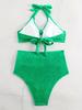 Plus Size Women's Tummy Control Maternity Swimsuit - Solid Color Fashion for European & American Styles, Ideal for Vacations & Hot Springs