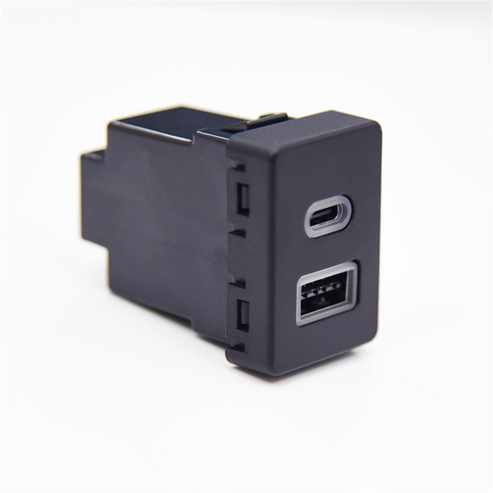 18W Car Charger Type-C+QC3.0 Fast Charging Socket For Ford Transit 37.5 X 26.5mm