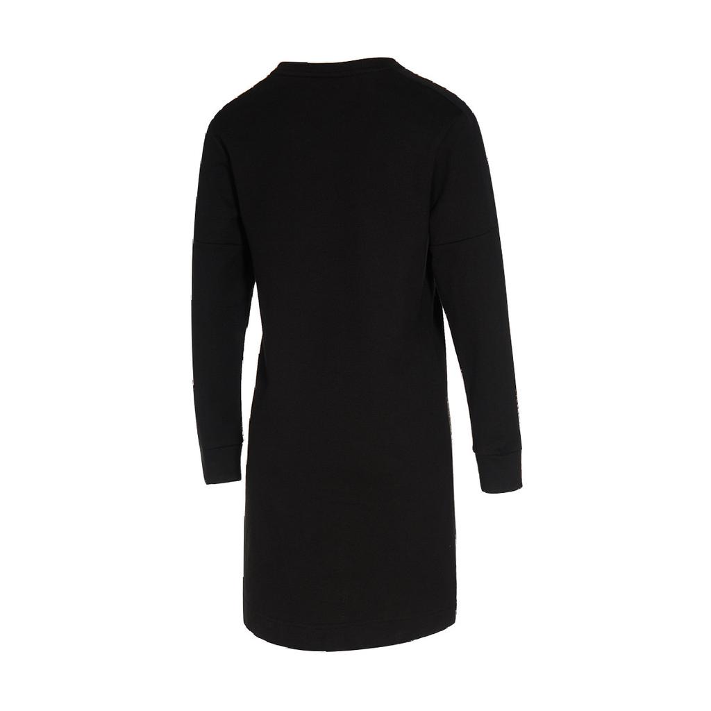 Puma Logo Print Round Neck Pullover Long Sleeve Dress Women Dress Black 582770-01