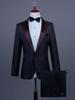 Men's Single-Breasted Rhinestone Suit Set for Banquet and Performance