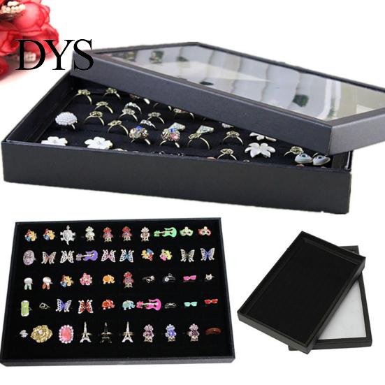 100 Slots Ring Jewelry Display Tray Show Case Organizer Box Storage Holder