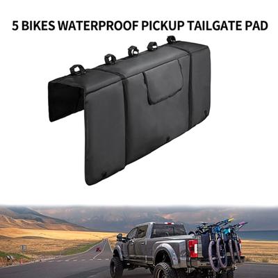 Car Tailgate Cover Protection Pad Mountain Bike Pick-up Pad With 5 Bike Frame Fixing Strap For Truck Accessories