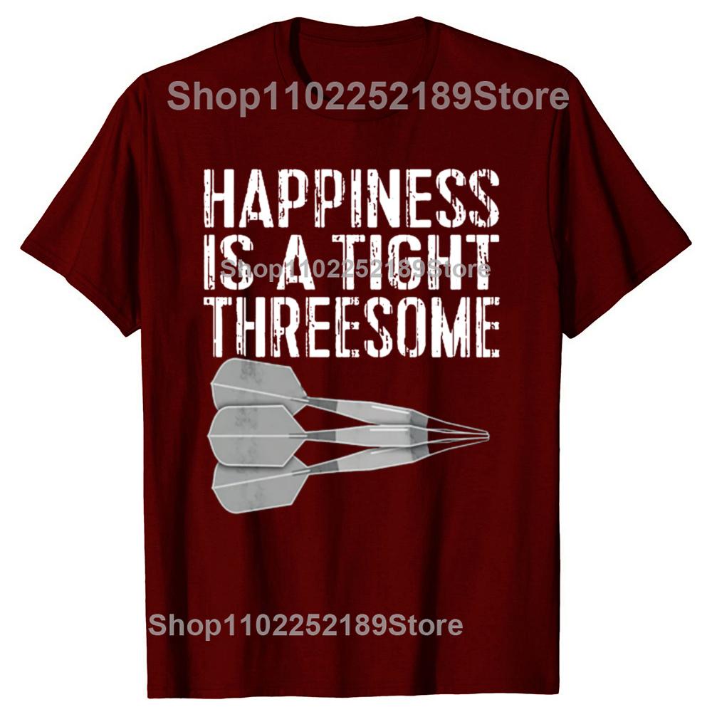 Lustiges Dart Glück ist ein enges Dreier-Grafik-T-Shirt Herren Damenmode Lässiges T-Shirt 100% Baumwolle Lockeres Übergroßes T-Shirt