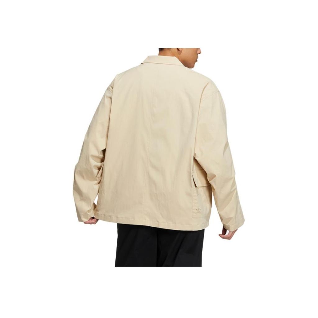 Adidas Originale einfarbige einreihige Langarm-Anzüge Herrenanzüge Off-White HS8615