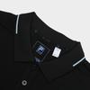Fila Einfarbige lässige Strick-Poloshirts Herren Oberteile Schwarz F11M332102A-BK