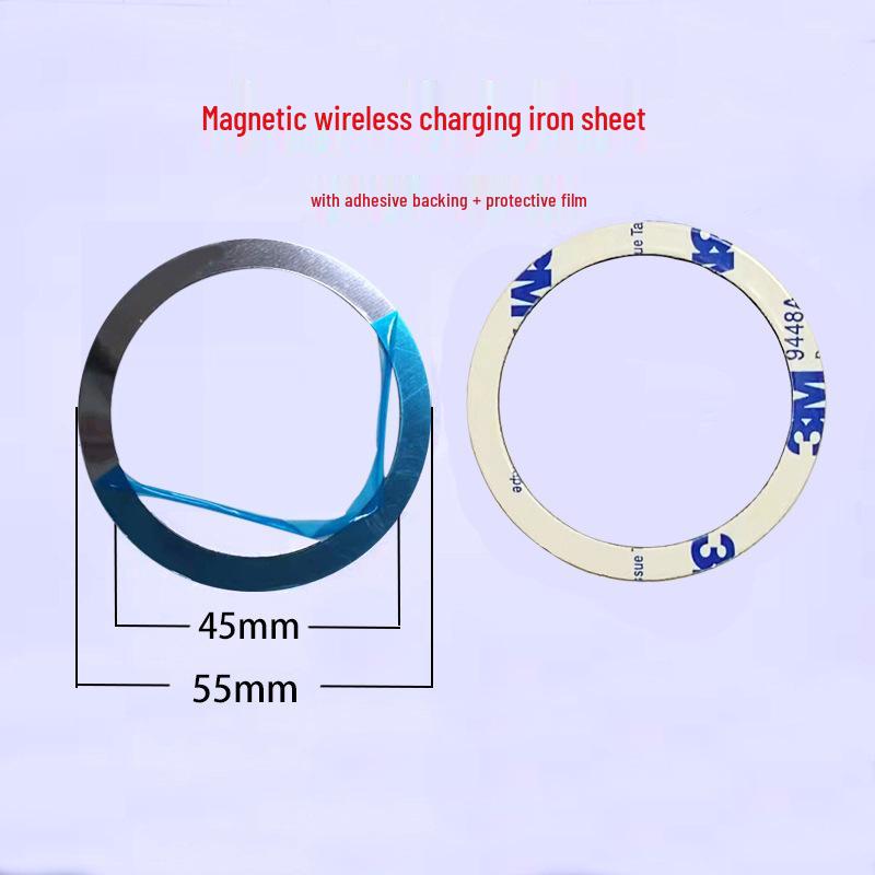 

Магнитное кольцо для беспроводной зарядки MagSafe для мобильных телефонов - Лазерная гравировка, Универсальное для Android серебряный