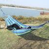 Outdoor Double-Thick Canvas Hammock with Bent Wood Design and Anti-Rollover Feature