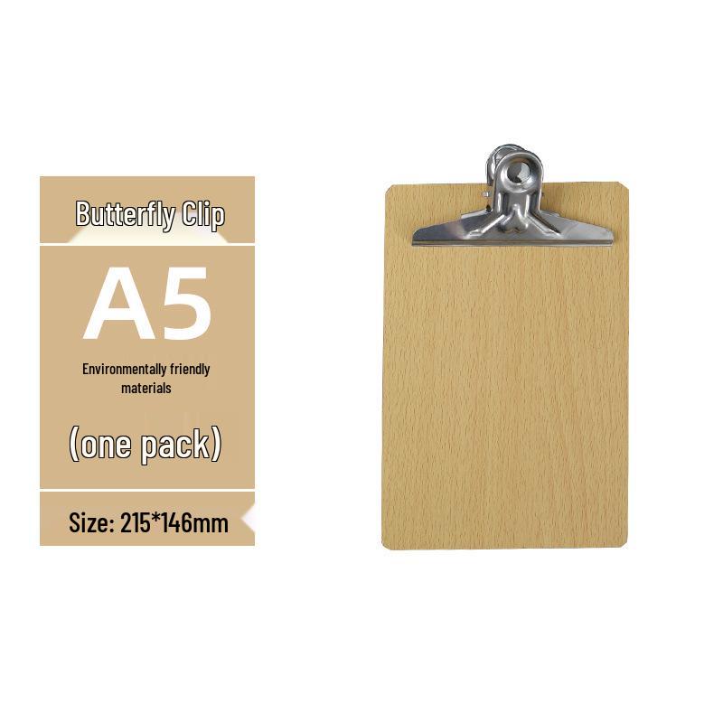 

5 Wooden Clipboards Set: Includes 4 Clipboards with Pen Holders, 5 Writing Pads, and 16 File Boards for Restaurant Order Management