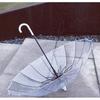 Transparent Umbrella with Waterproof Cover, 16-Bone Automatic Bending Structure, Long Handle, Wind-Resistant, for Retail Sale