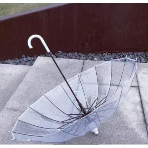 Transparent Umbrella with Waterproof Cover, 16-Bone Automatic Bending Structure, Long Handle, Wind-Resistant, for Retail Sale