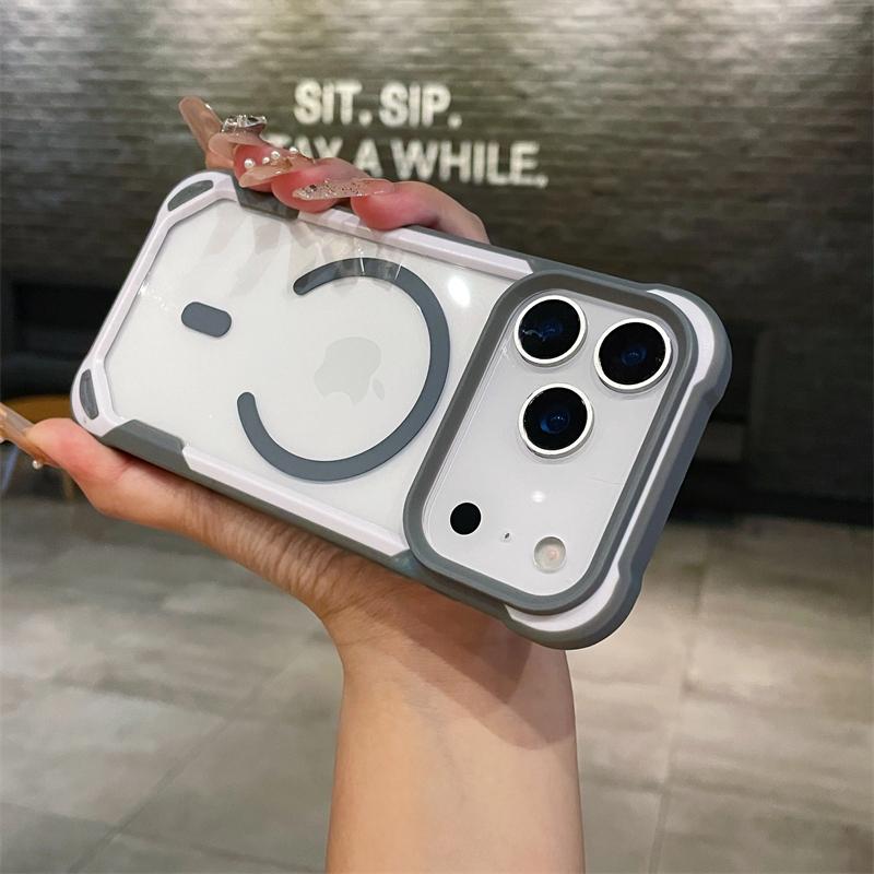 Cute Panda Transparent Phone Case For iPhone 17 11 12 13 14 15 16 Pro Max Air 14 15 Plus 16E For Magsafe Wireless Charger Protector Cover
