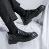 Leather Shoes Men'S New Trend Business Casual Shoes Black Big Head Shoes Platform Work Shoes 91844-R