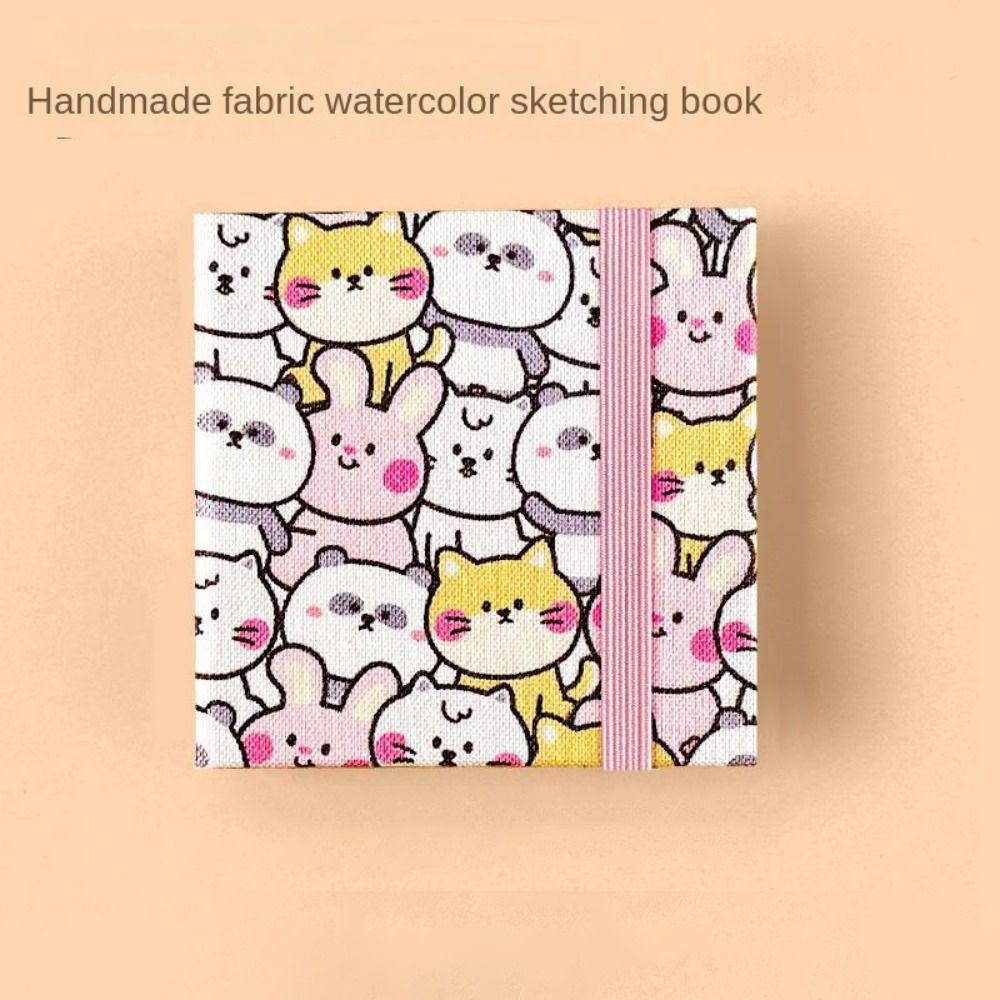 Buntes Mini Stoff Aquarellbuch Papierblock Mini Aquarellmalbuch Kunstbedarf