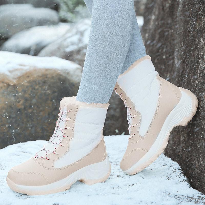 Women's Boots Lightweight Fur Boots Ankle Heels Winter Shoes Woman Fashion White Platform Botas Mujer Snow Boots Winter Footwear