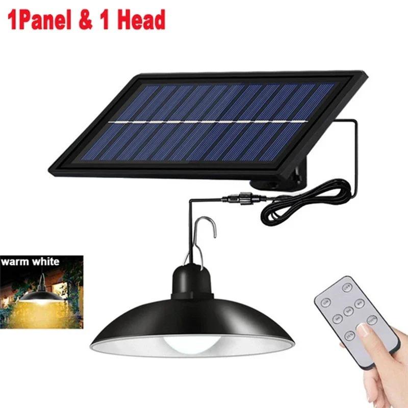 Solar Single Head Pendant Light, LED Retro Bulb Light, Outdoor One To Two Dual Head Remote Control Indoor and Outdoor Lighting Street Light