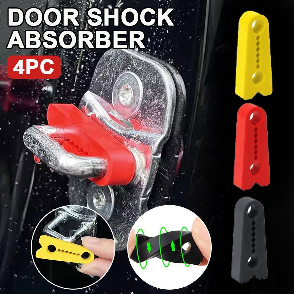4pcs Car Door Shock Absorber Silicone Protector Noise Reduction Anti-Slam Design Peel & Stick Installation for Sedan
