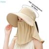 Wide Brim Foldable Shawl Hat Anti UV Adjustable Integrated Face Mask Fisherman Hat Large Brim Sun Hat Tea Picking Hat Summer