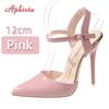 Fashion Summer Women's Sandals 12cm Super High Stiletto Heels Ankle Strap Sandals Large Size Women Hollow Pointed Toe Party Heels Shoes