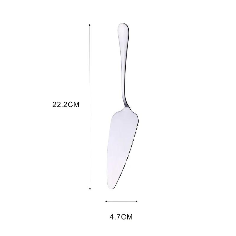 Butter Knife Colorful Stainless Steel Serrated Edge Cake Server Blade Cutter Pie Pizza Shovel Cake Spatula Baking Tool Knives