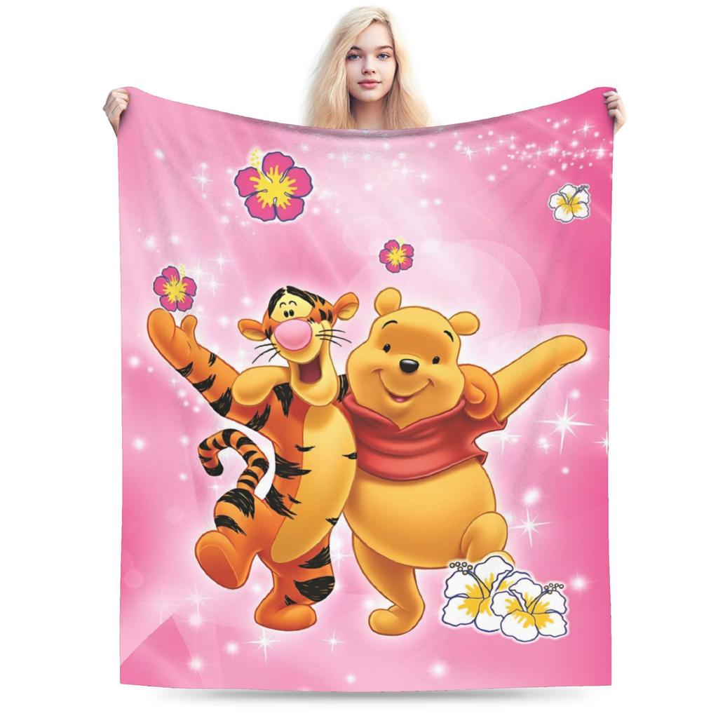 Winnie the Pooh Blanket Cute Cartoon Flannel Awesome Warm Throw Blankets for Bedding Lounge Spring Autumn