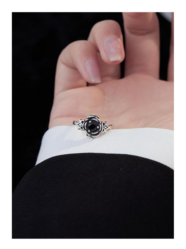 Banyan Tree S925 Silber Dunkelrosa Ring: Einfacher, Punkiger, Cooler, Süßer Stil für Frauen