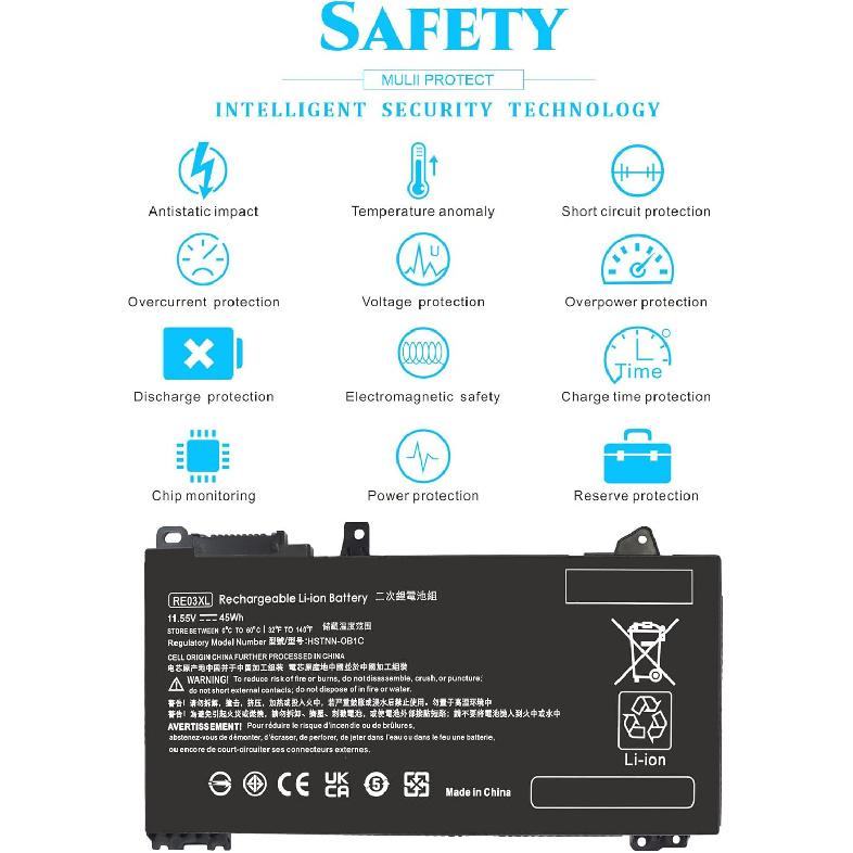 RE03XL L32407-541 Battery, Replacement Hp ProBook Laptop Battery for HP ProBook 430 440 445 450 G6 G7 455R G6 Serie L32407-AC1 HSTNN-OB1C HSTNN-UB7R
