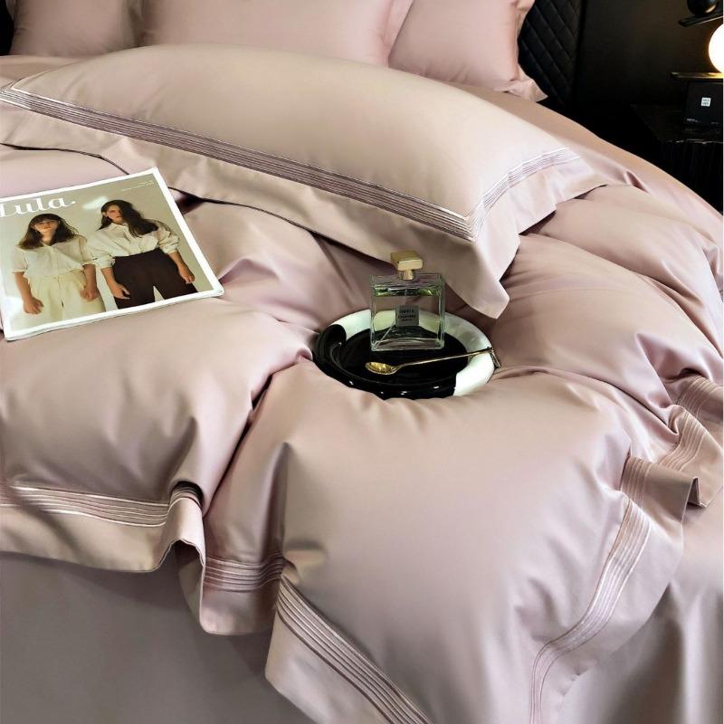 Class A 140 Long-staple Cotton Four-piece Set Cotton Pure Cotton Bed Sheet Quilt Cover Embroidery Simple Hotel Bedding