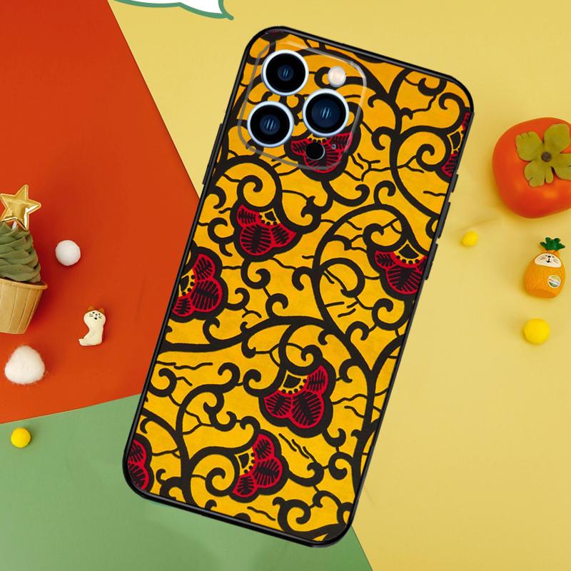 

Чехол для телефона из ткани с африканским восковым узором для iPhone 17 Pro Max 16 15 13 12 11 14 Pro Max Plus 12 13 Mini 16e 17 Air Cover iPhone 12 mini