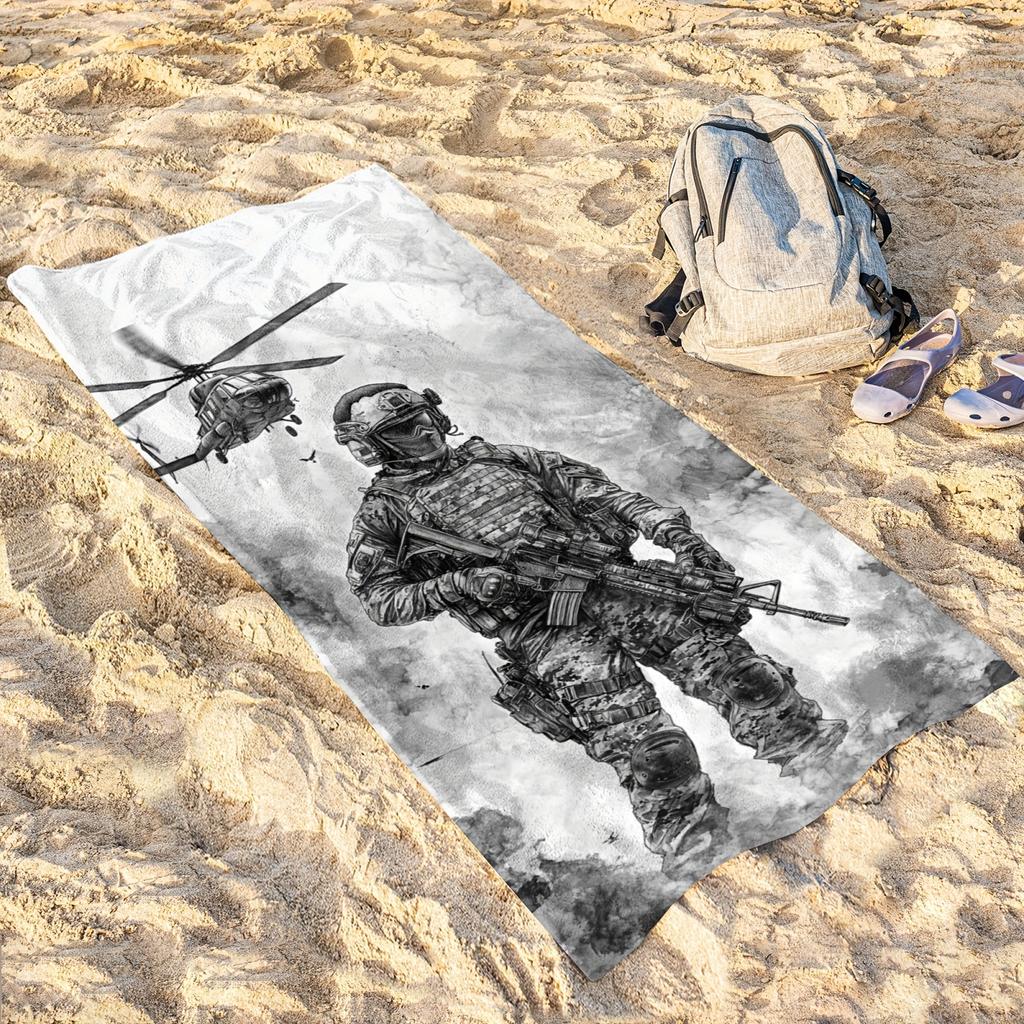 Militärpersonal Kampfhubschrauber Mikrofaserhandtuch, Schnelltrocknend für Strand Fitness Yoga Camping