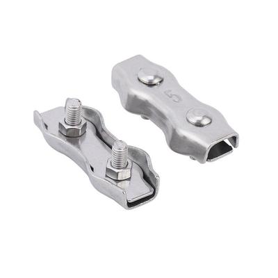 304 Stainless Steel Double Wire Rope Clamp for Brake and Decorative Fixing