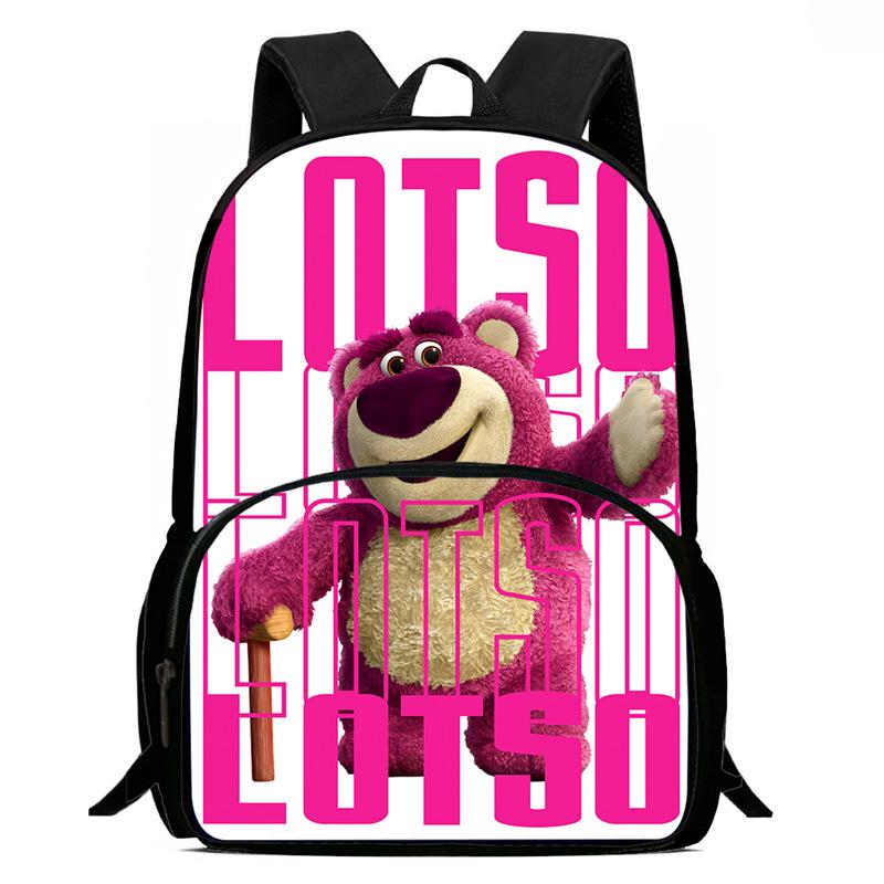 Strawberry Bear School Bag High Definition Printing Multi-Function Oxford Lightweight Backpack