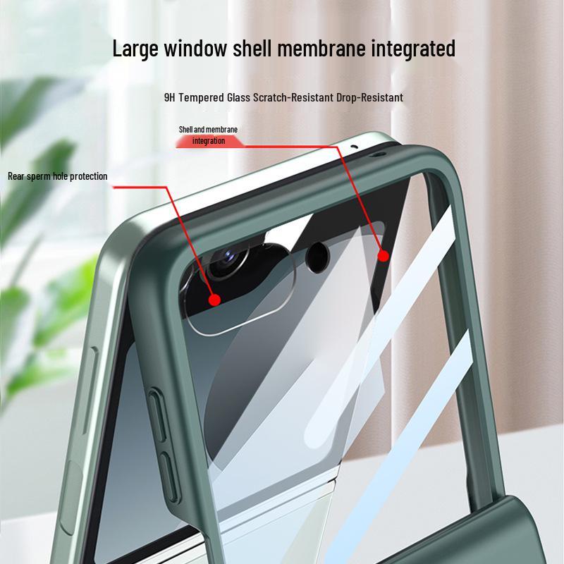 Samsung Z Flip 6 Ultra-thin Foldable Phone Case with Large Window and Magnetic Buckle