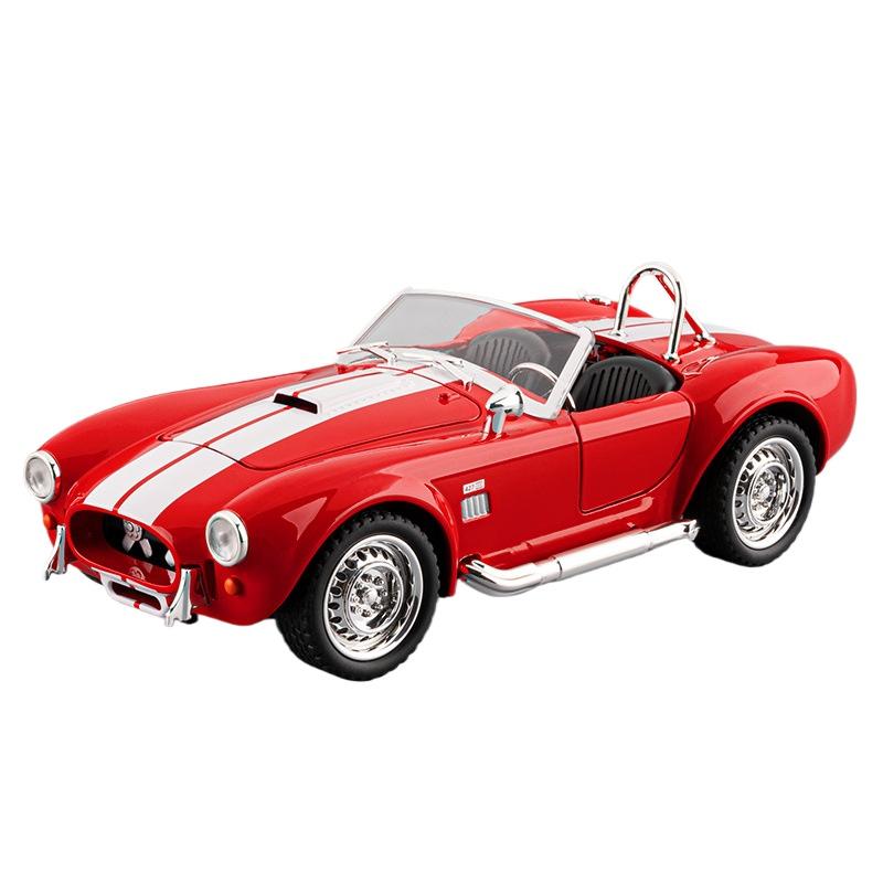 1/22 Ford Shelby Cobra 427 S/C Alloy Roadster Sports Car Model Diecasts Metal Classic Retro Car Vehicles Model Sound Light Kids Gifts
