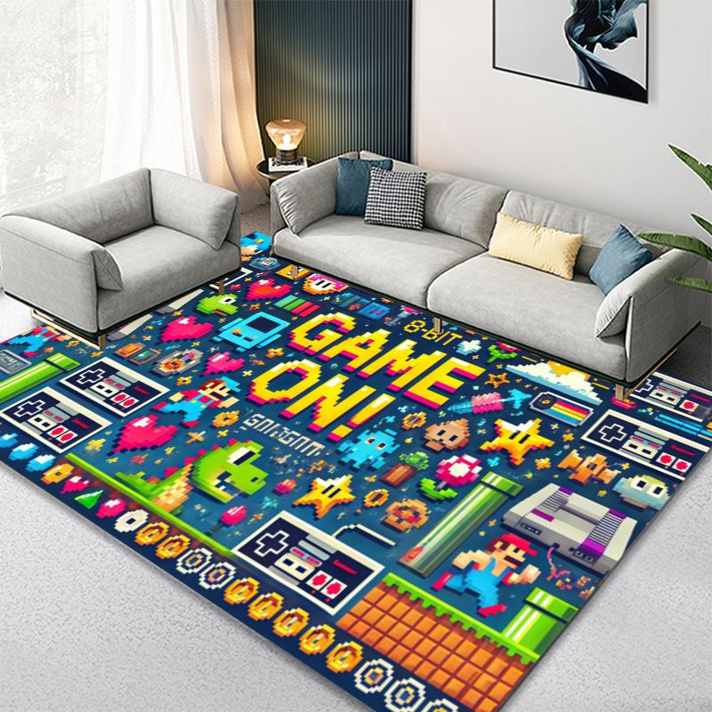 Gamepad Teppich für Wohnzimmer Schlafzimmer Zuhause Sofadekoration, Kinder spielen Rutschfeste Bodenmatte