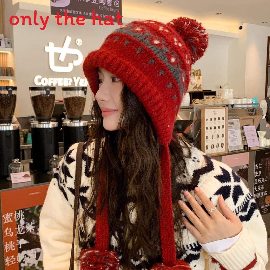 Vintage Knit Beret Wool Blend Warm Hat For Autumn Winter Women