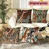 Boho African Safari Animal Pillow Covers Pattern Cushion Cover Suitable for Sofa Bedroom Car Pillow Cover