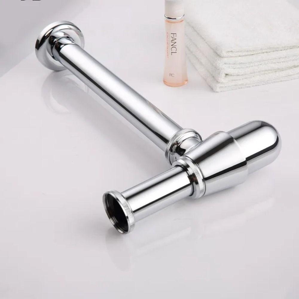 Zinc Zinc Zinc Alloy Siphon Drainer Plumbing Tube Adjustable Height Sink Waste Trap Drain Kit Outlet