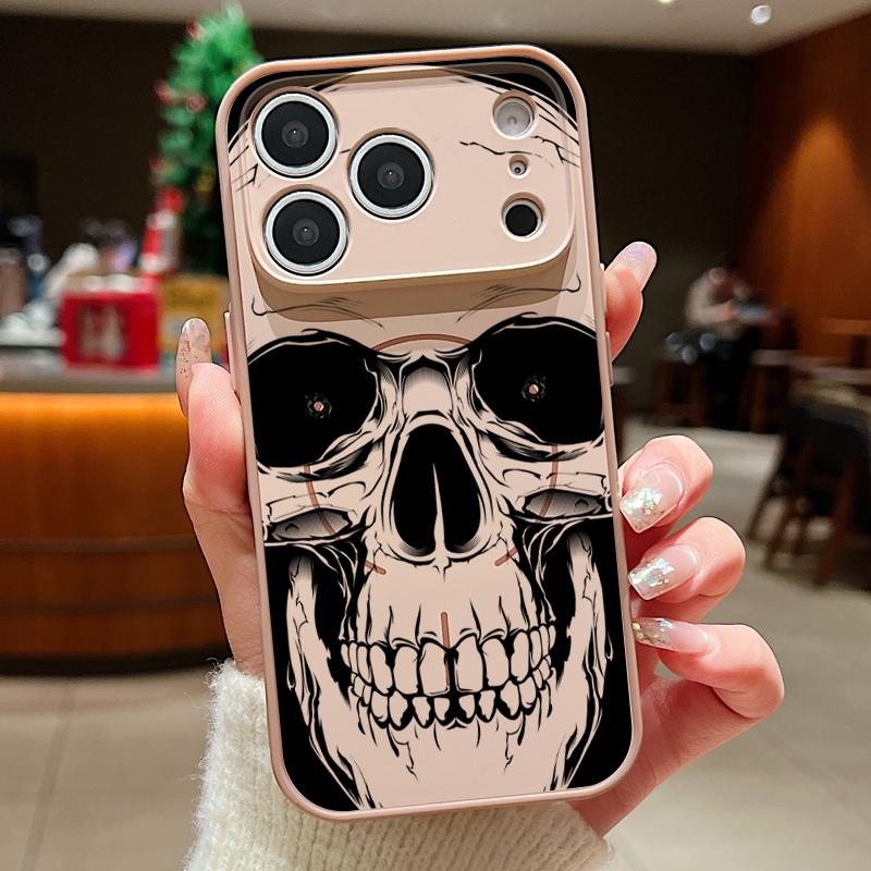 Human Skull Printed Magnetic Phone Case For iPhone 17 Pro Max 16 15 14 13 Pro Max For Magsafe Wireless Charge Hard PC Back Cover