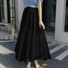 Women's High Waist French Lace Midi Skirt - Elegant A-line Drape for Spring/Summer
