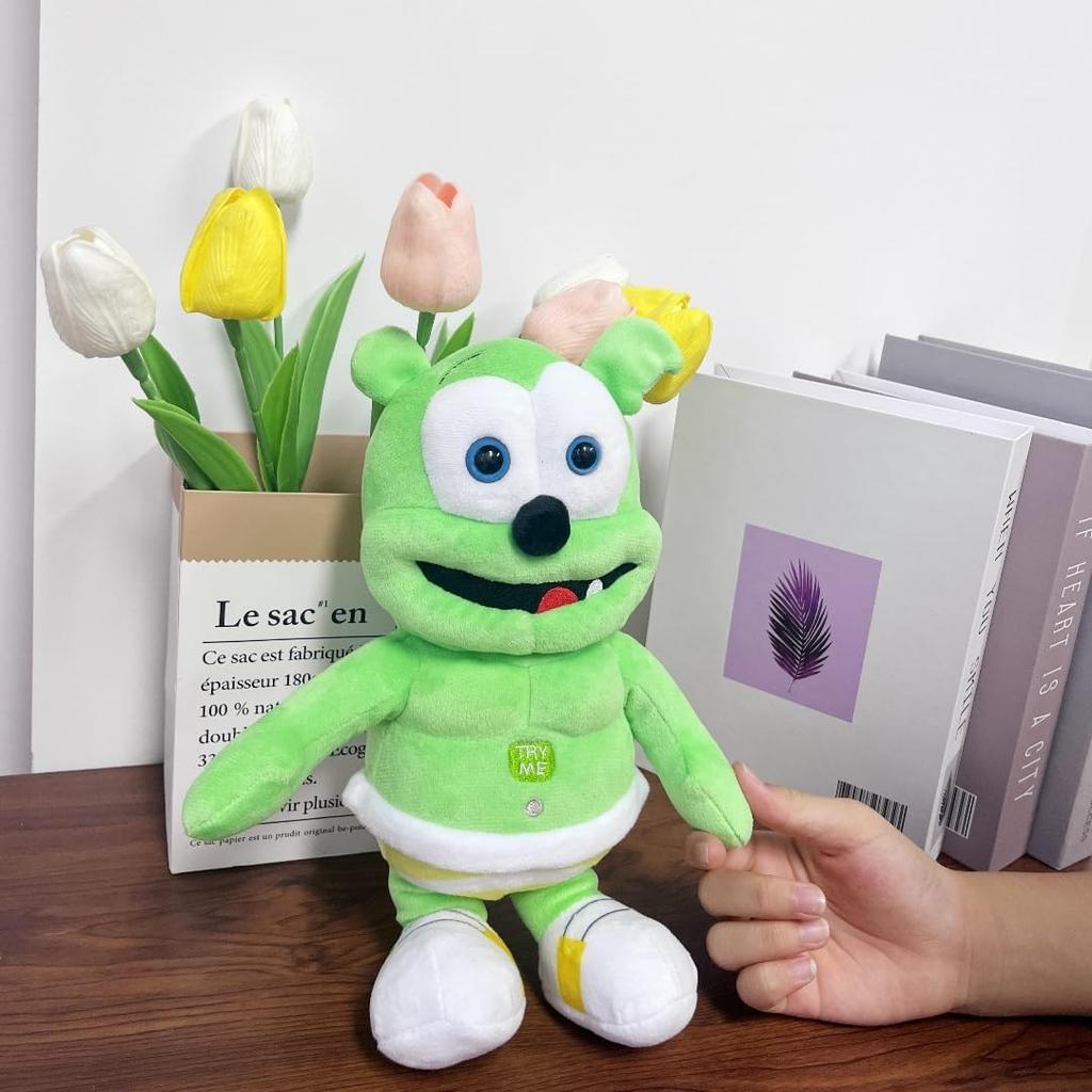 Ursulet De Plus Cantator I AM A GUMMY BEAR Singing Teddy Bear Plush Toy Christmas Gift for Kids 30cm Green